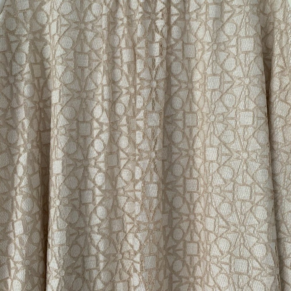 LOGO by Lori Goldstein XL Beige Zip Lace Cardigan - Picture 10 of 10